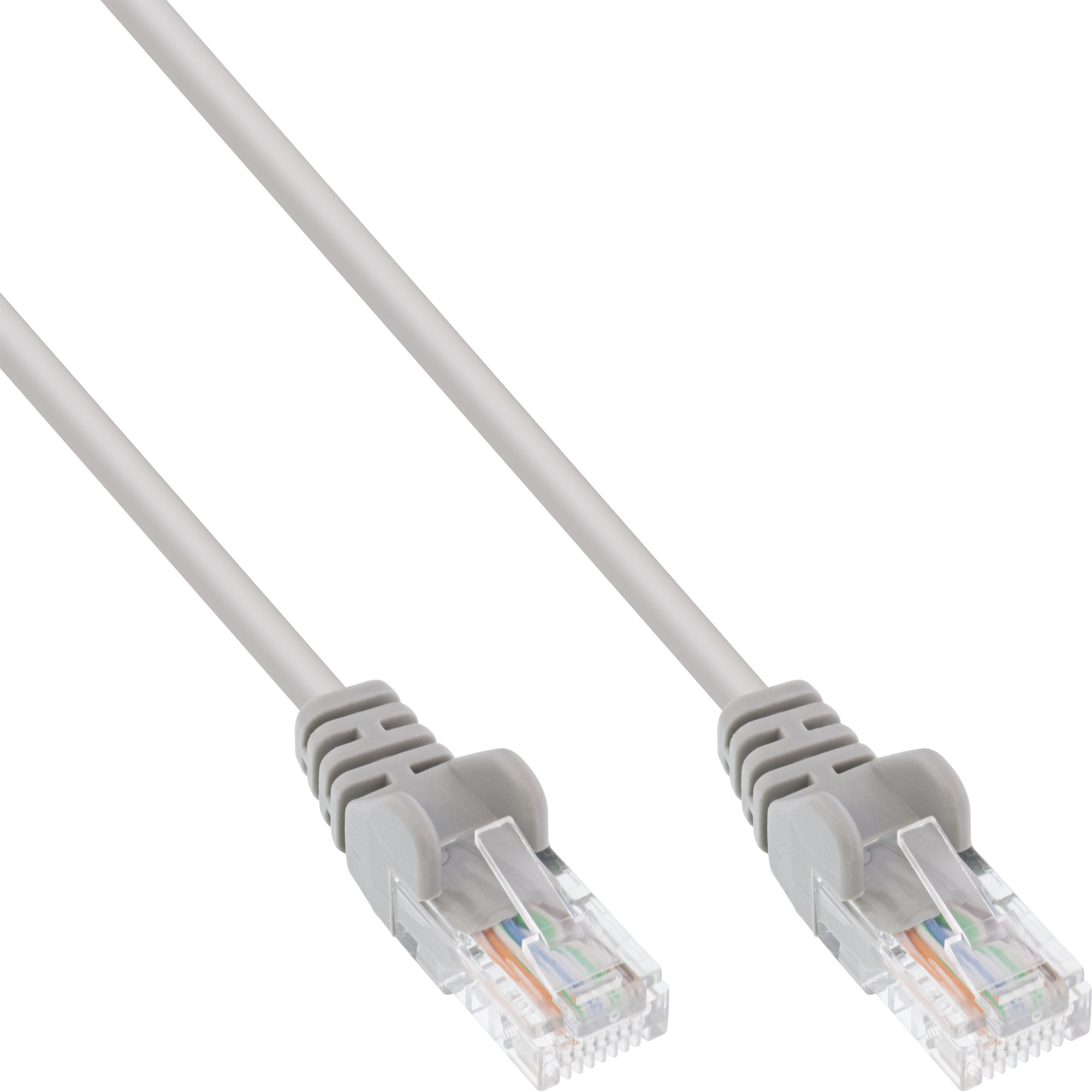 Inline® Patchkabel, U/UTP, Cat.5e, grau, 10m, AWG26, besonderer Rastnasenschutz