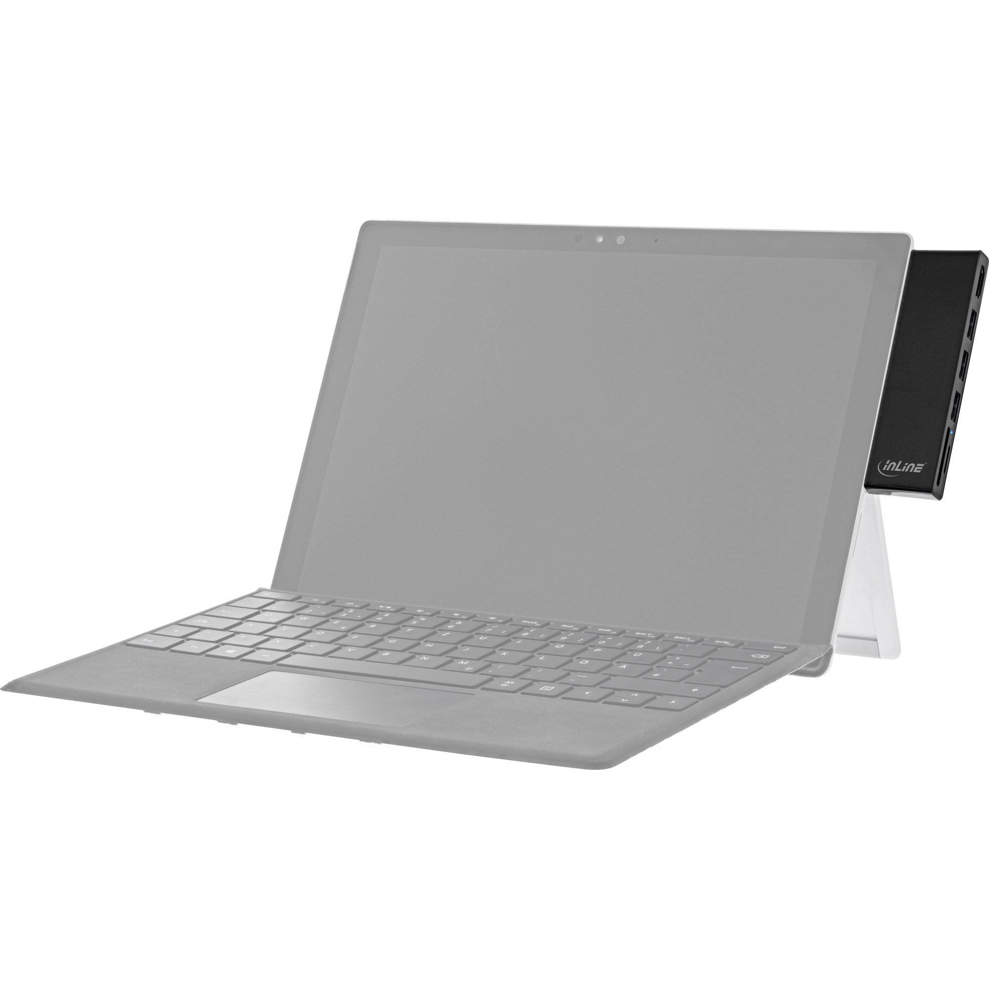 Inline® MultiHub, Surface Pro 4/5/6, 3x USB-A 3.2 Buchse, HDMI 4K, Cardreader
