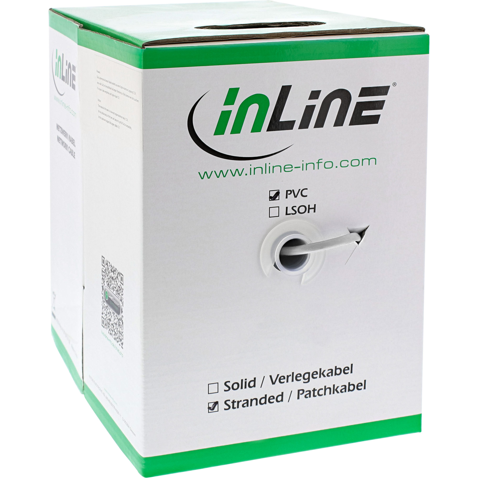 100m - Inline® Patchkabel Cat.5e, weiß, SF/UTP, AWG26, PVC