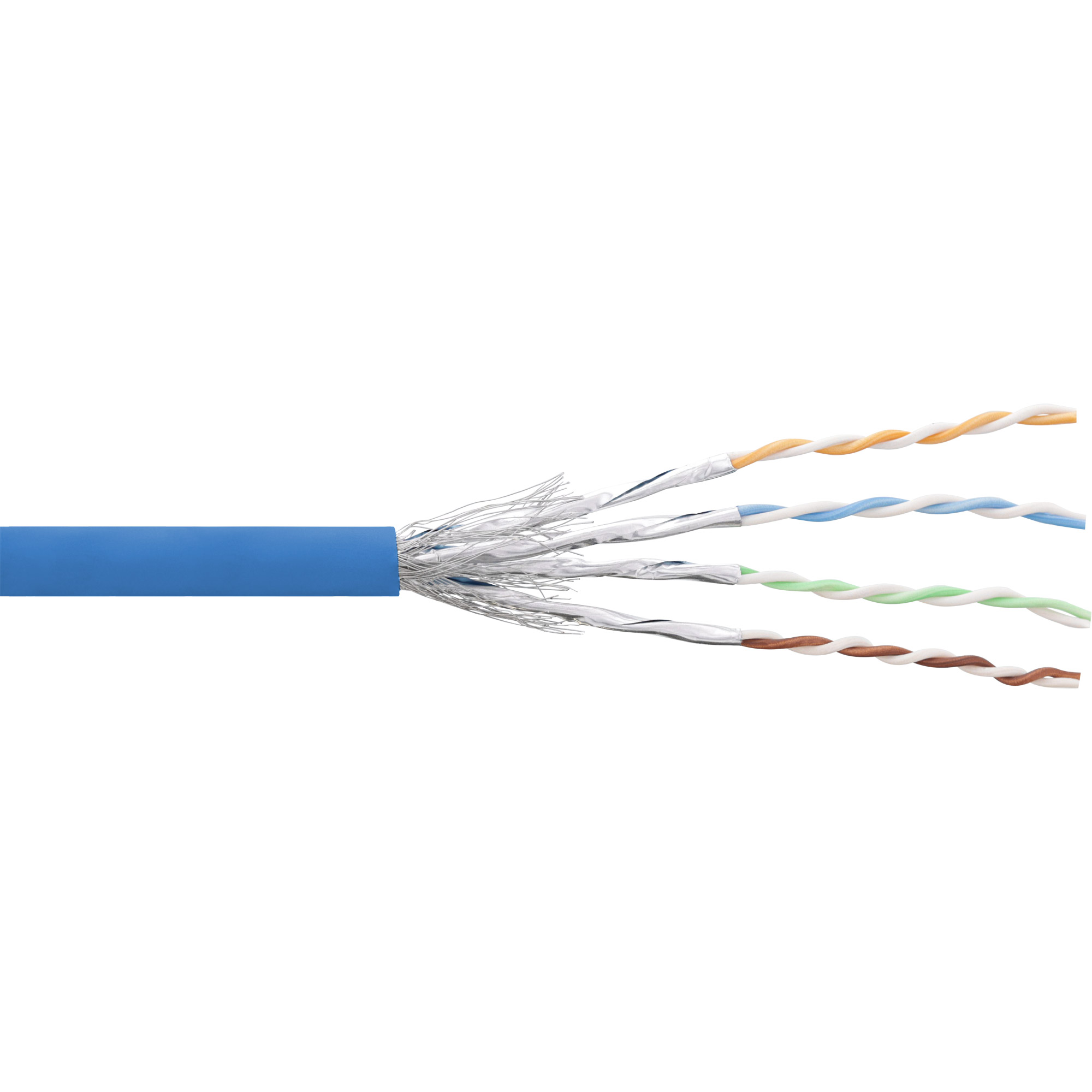 100m - Inline® Patchkabel Cat.6 S/FTP (PiMf), blau, AWG27, PVC, CU
