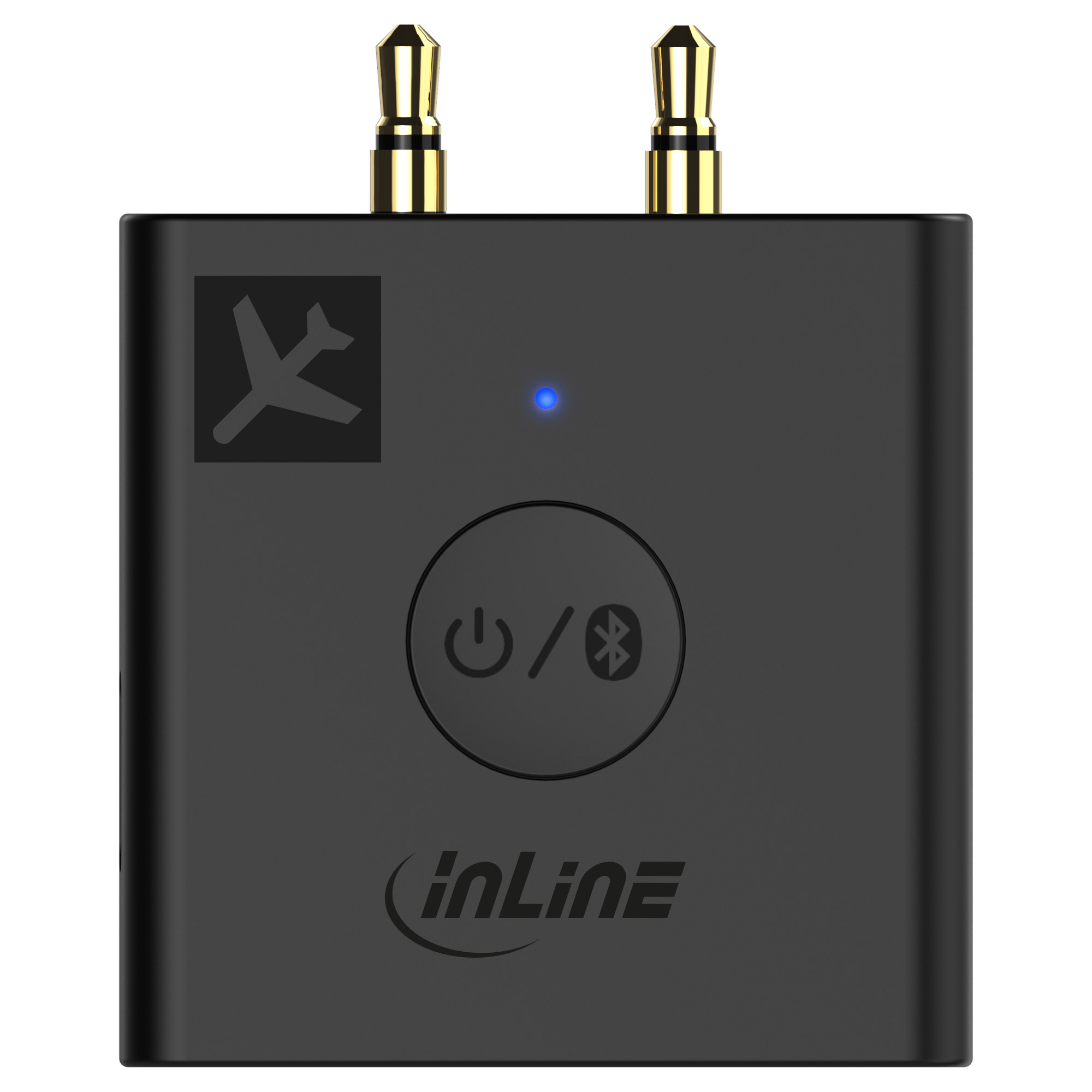 Inline® Flugzeug Bluetooth Audio Transmitter Sender, BT 5.0, aptX HD/LL