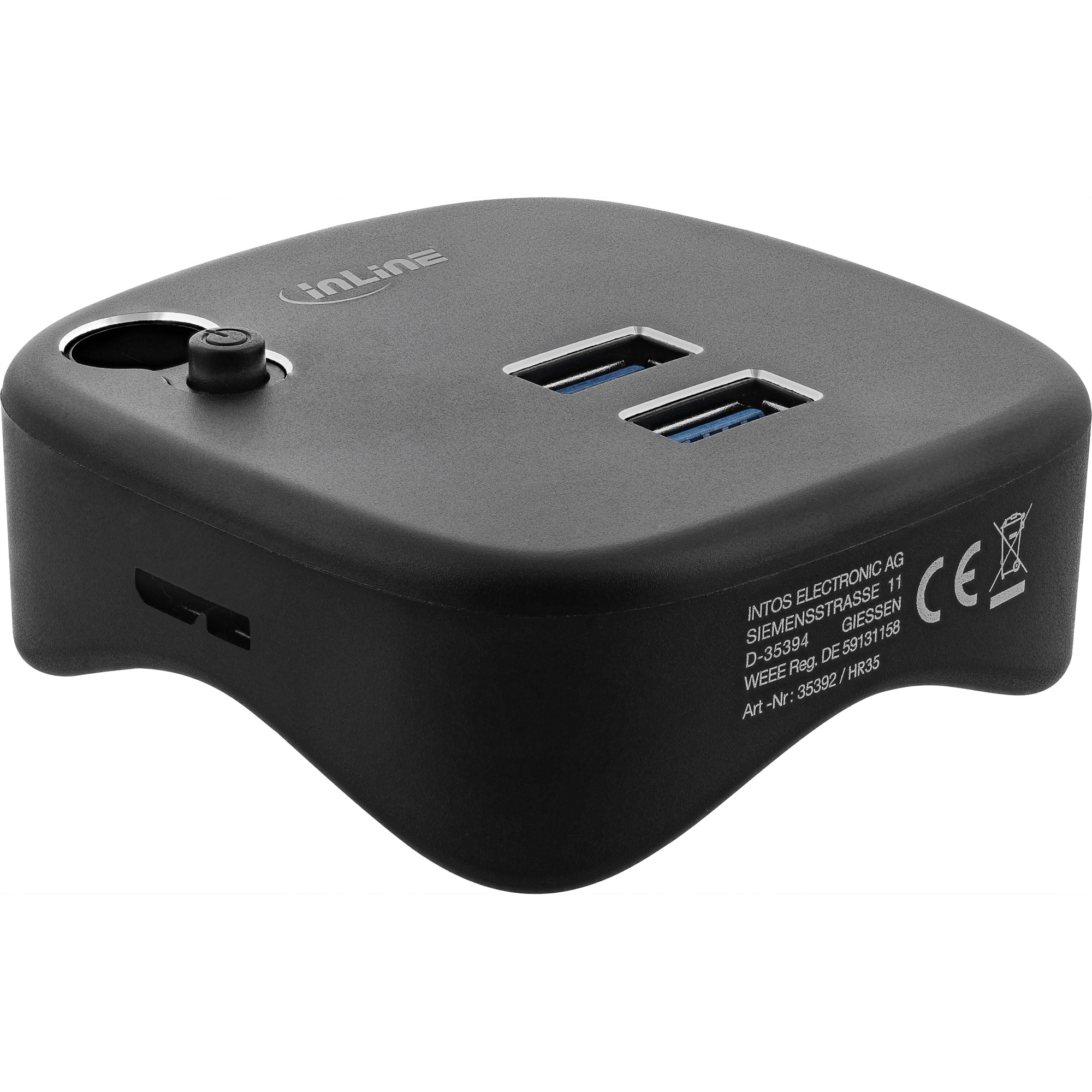 Inline® USB 3.0 Multiadapter, 2xUSB-A, RJ45, SD/MicroSD Cardreader, schwarz