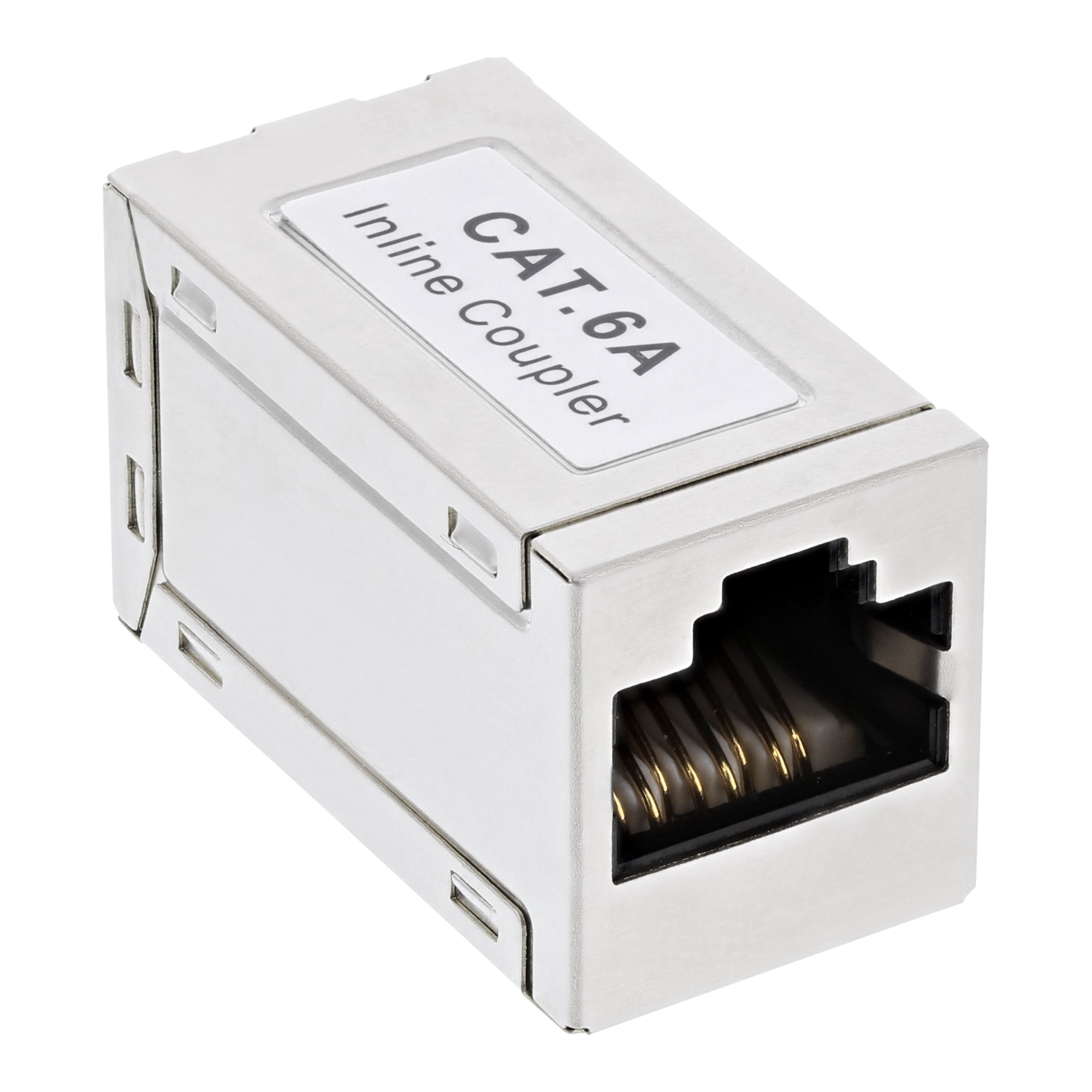 Inline® Patchkabelkupplung Metall Cat.6A, 2x RJ45 Buchse, geschirmt