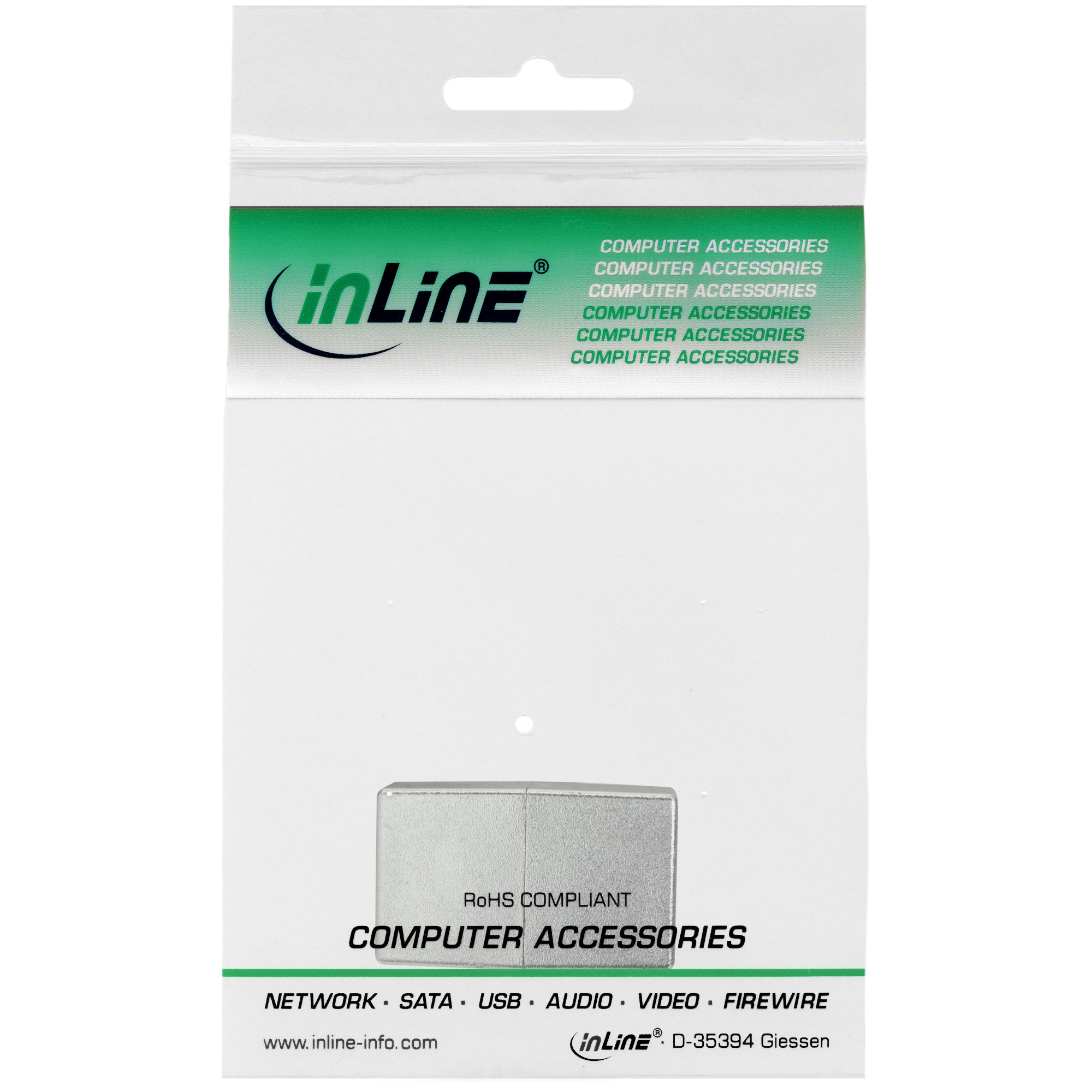 Inline® Cat.5e Patchkabelkupplung 2x RJ45 Buchse, metallisiert geschirmt