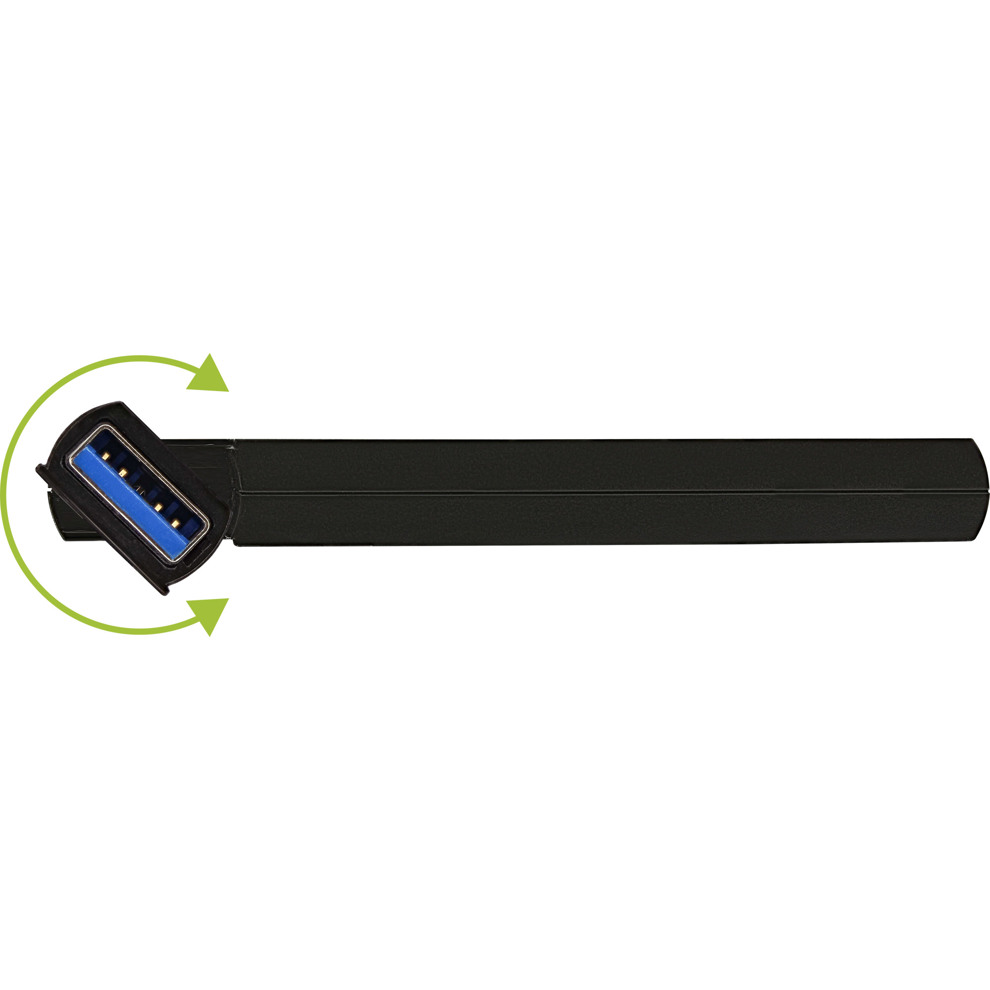 Inline® 180 Twist Hub USB 3.0, 4 Port, drehbar, schwarz
