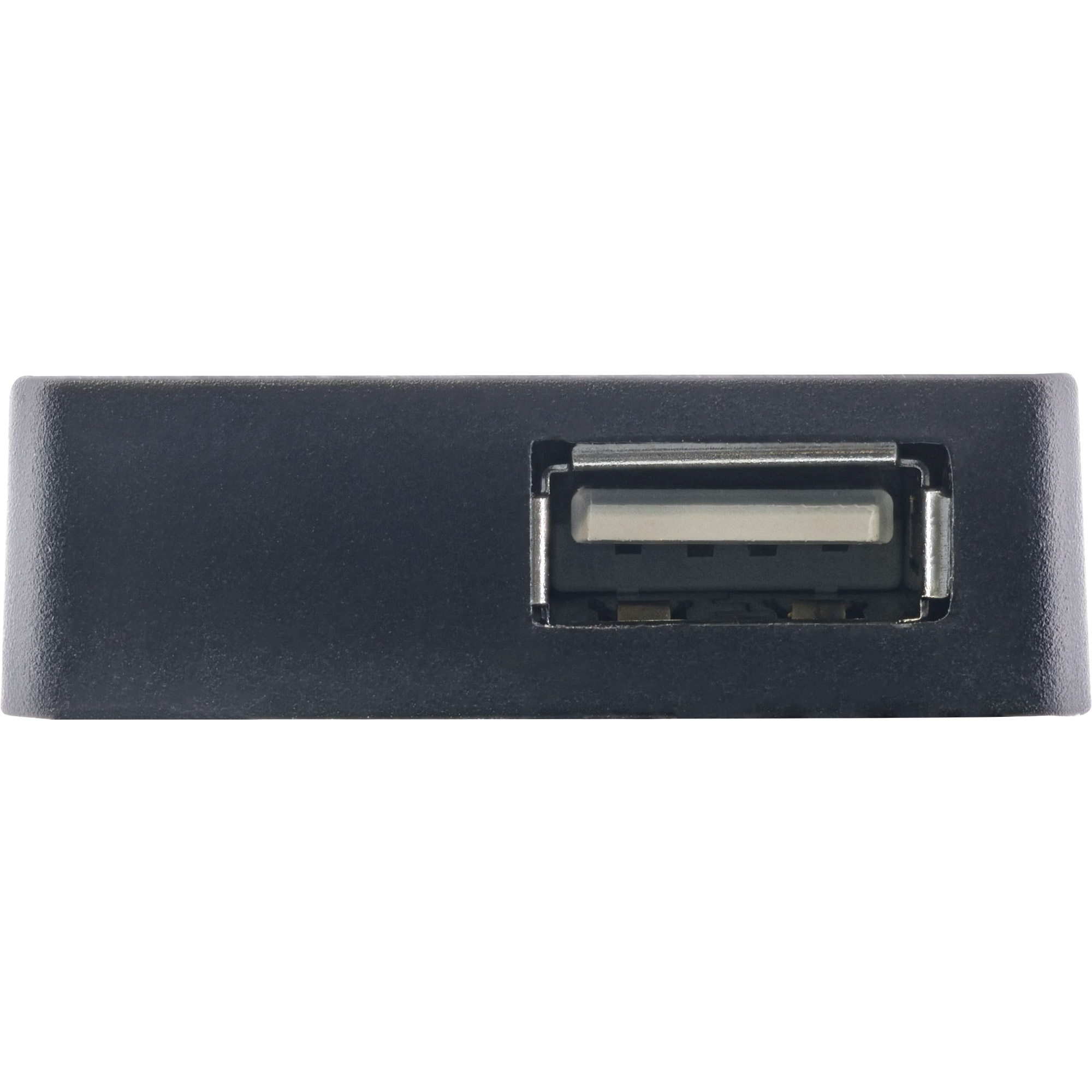 Inline® USB 2.0 Hub, 4 Port, schwarz, mit USB DC Kabel, Kabel 30cm