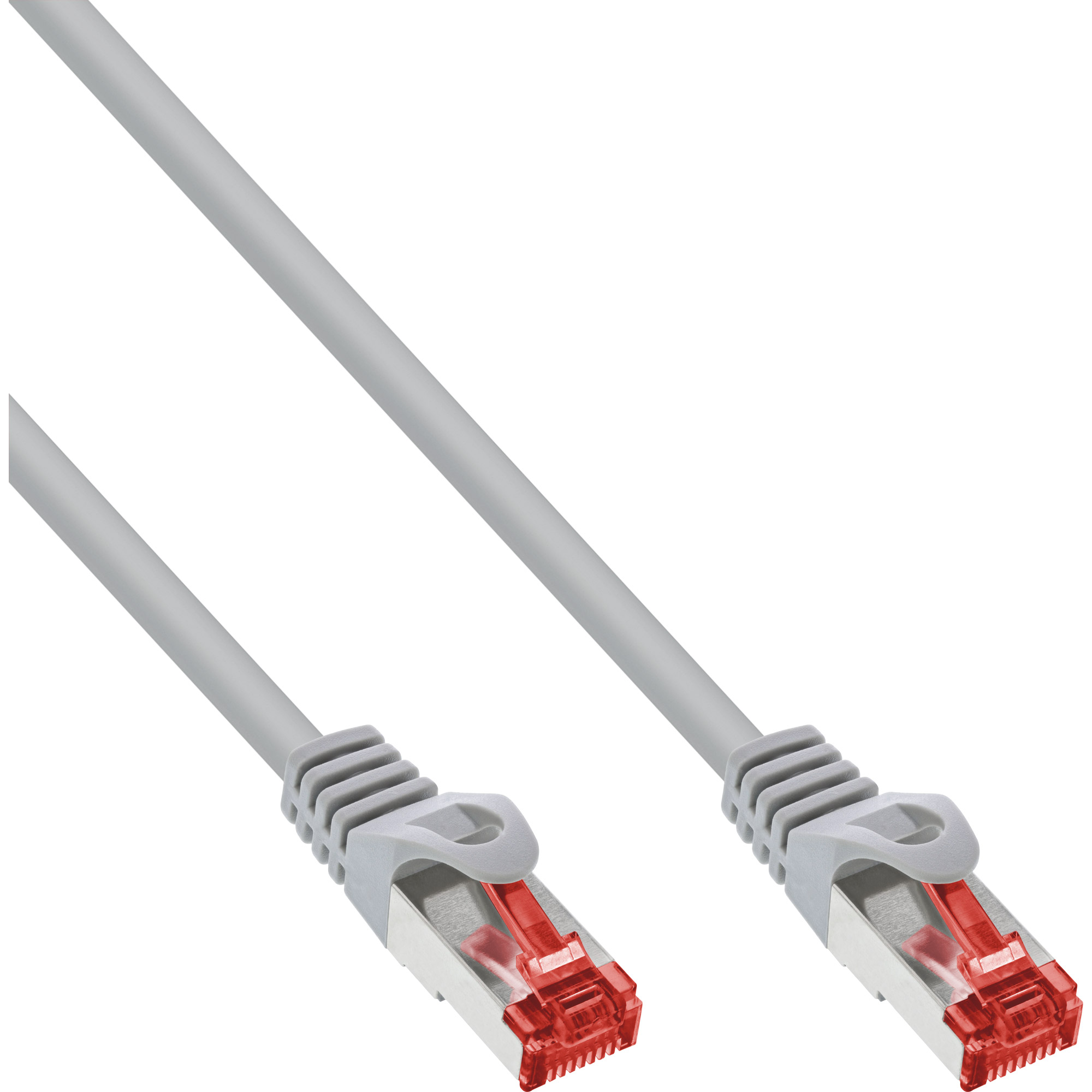 1m - 70er Bulk-Pack Inline® Patchkabel - S/FTP- Cat.6 - PVC, CCA grau