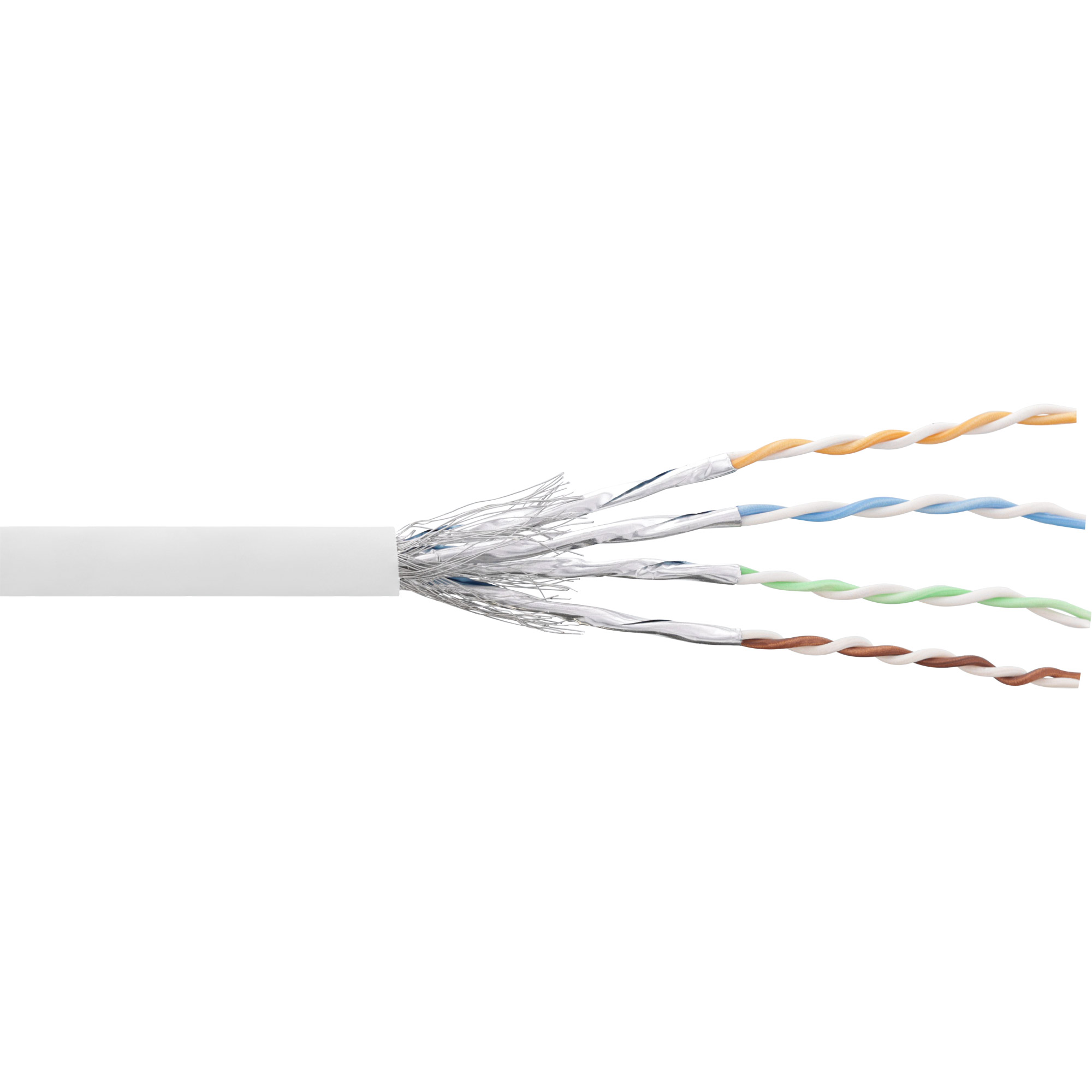 100m - Inline® Patchkabel Cat.6 S/FTP (PiMf), weiß, AWG27, PVC, CU