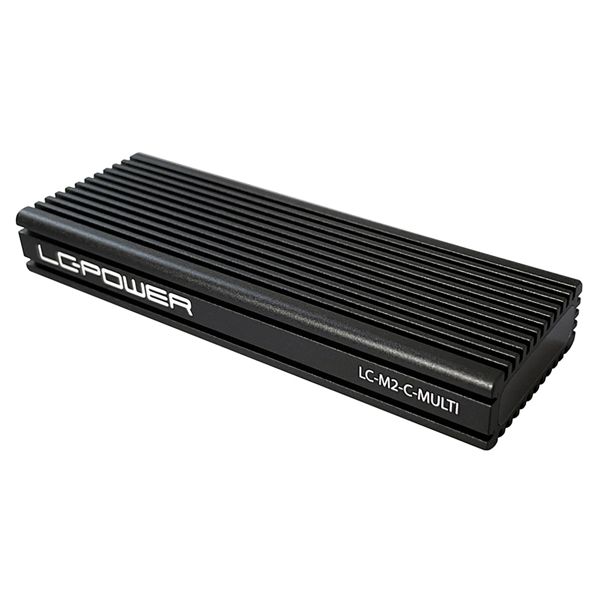 LC-Power LC-M2-C-MULTI M.2-SSD-gehäuse (NVMe & SATA), USB 3.2 Gen.2x1, schwarz