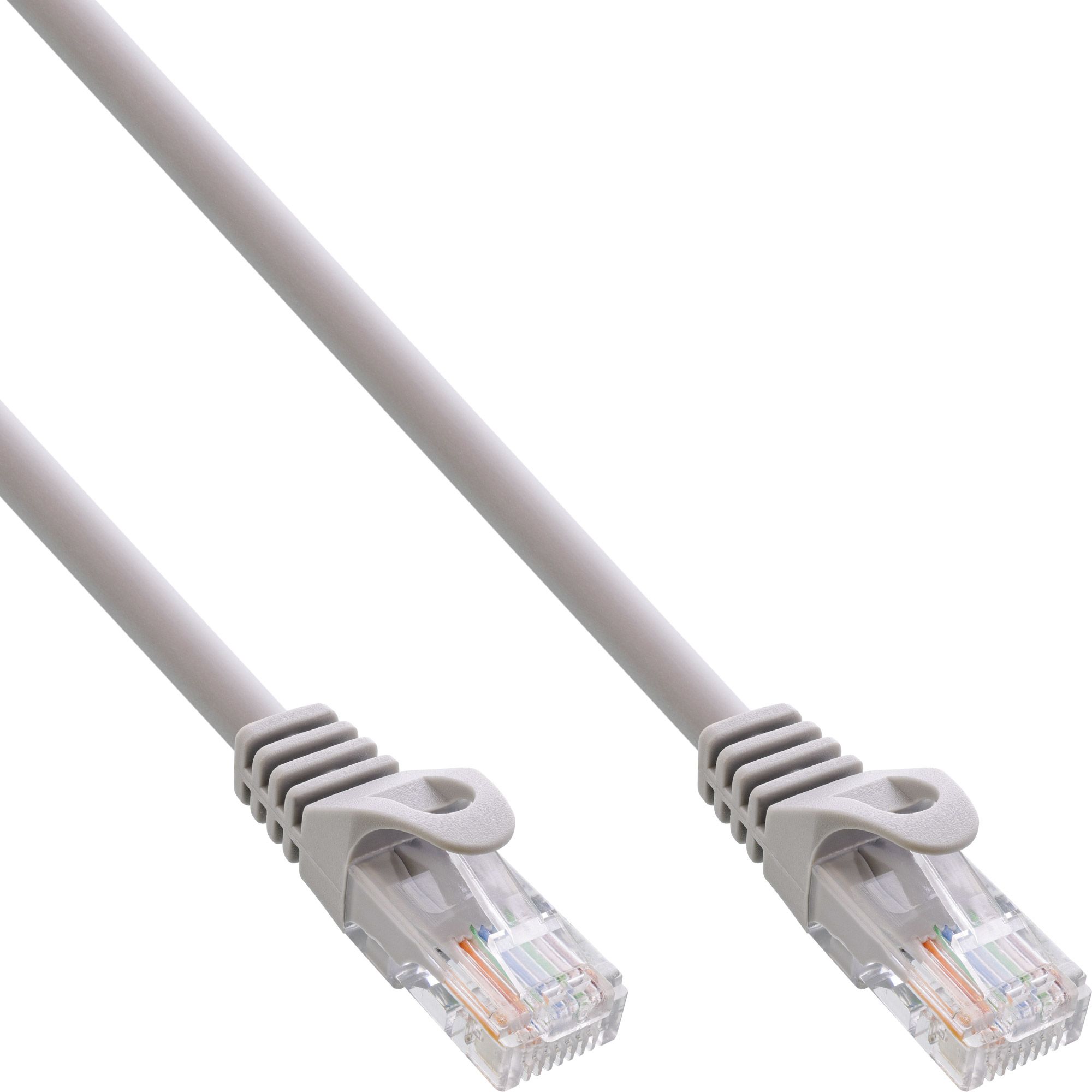 10m Inline® Patchkabel, U/UTP, Cat.5e, grau, AWG26