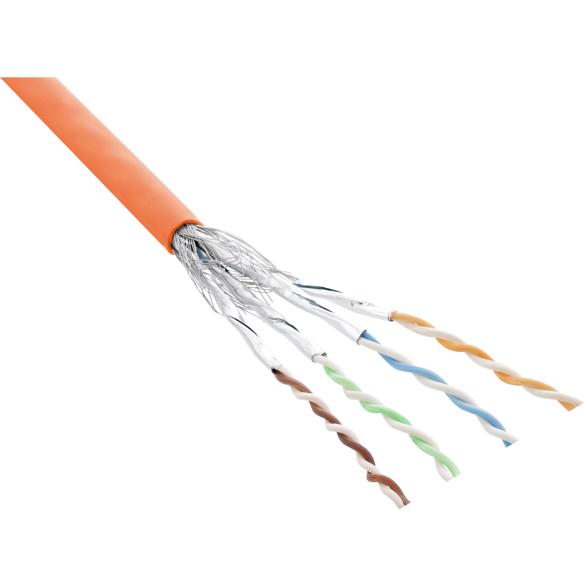 100m - Inline® Patchkabel Cat.6 S/FTP (PiMf), orange, AWG27, PVC, CU