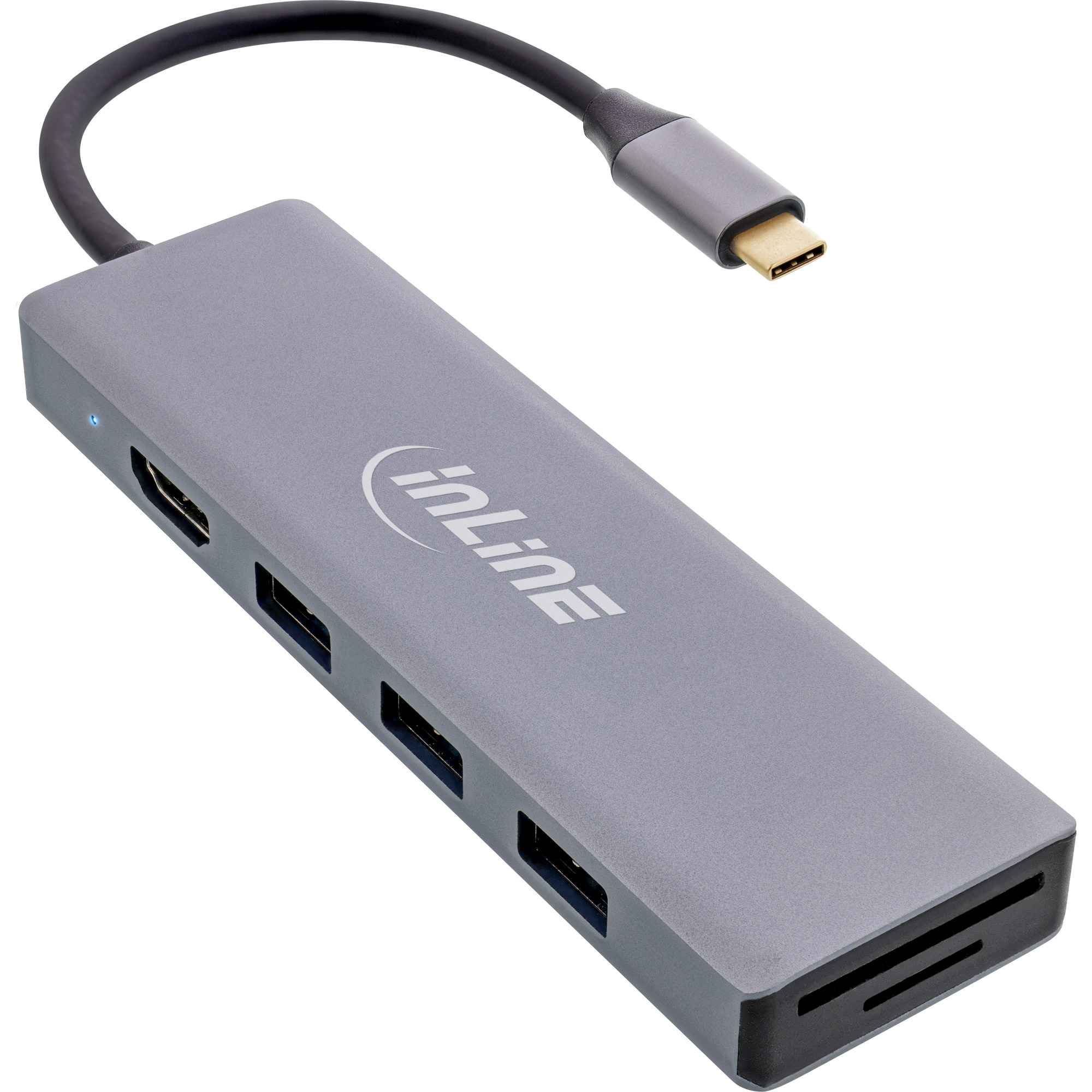 Inline® USB 3.2 USB-C Multi Hub (3x USB-A + USB-C), Cardreader, HDMI, OTG
