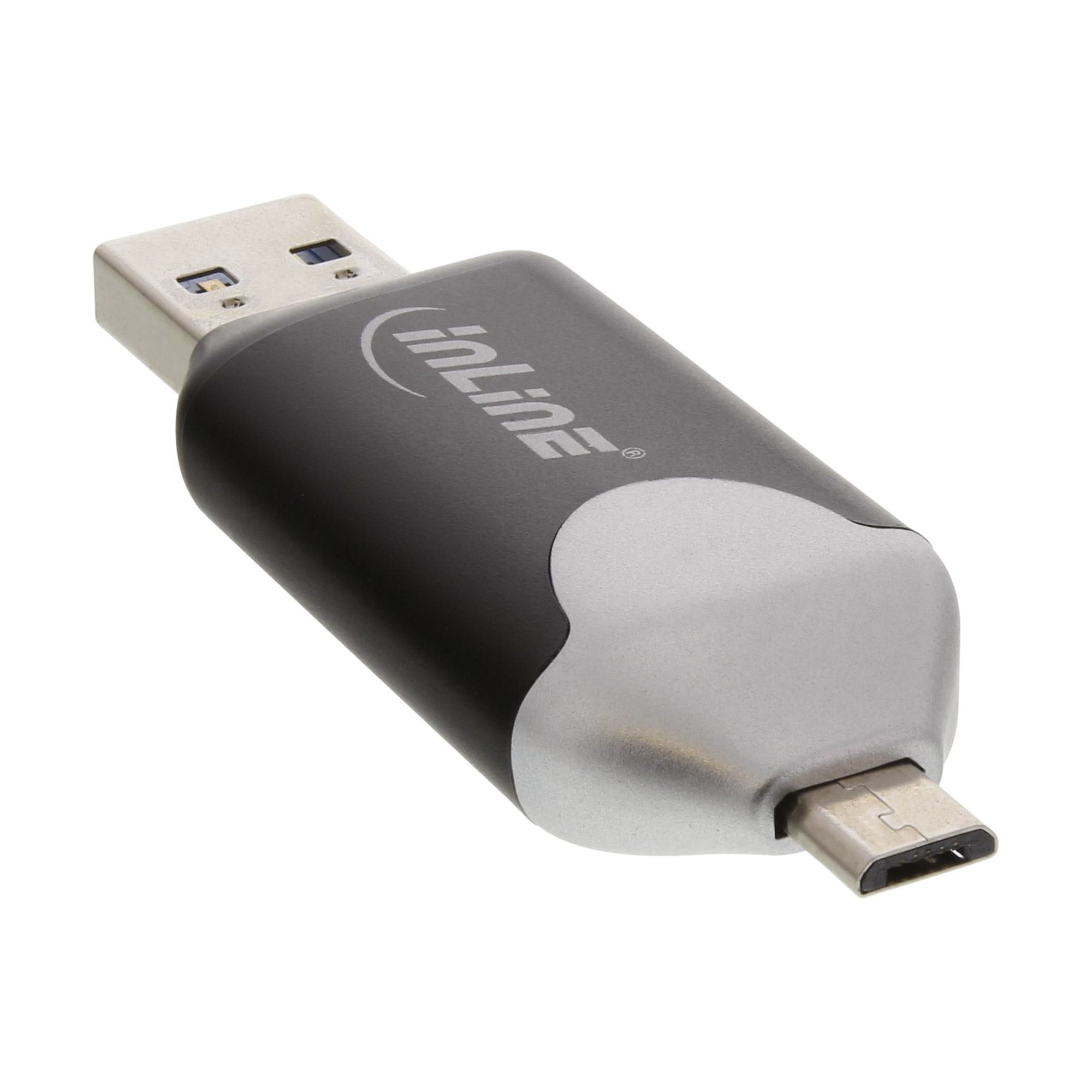 Inline® USB3.0 Dual Cardreader, USB A und Micro-USB 2.0 für SDXC und microSDXC