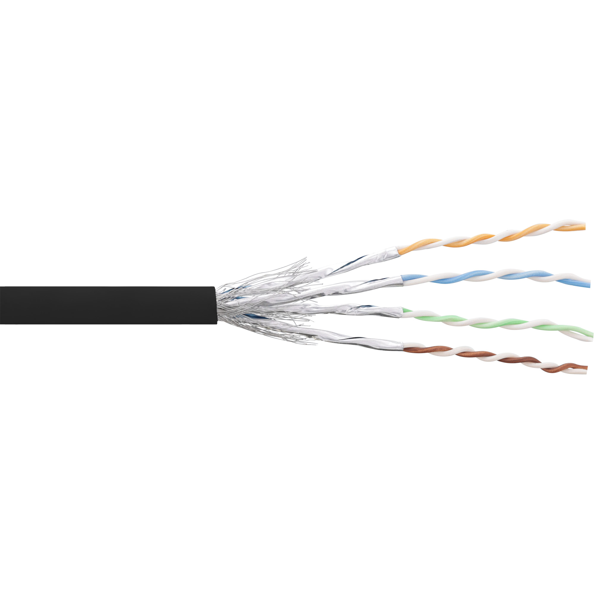 100m - Inline® Patchkabel Cat.6 S/FTP (PiMf), schwarz, AWG27, PVC, CU