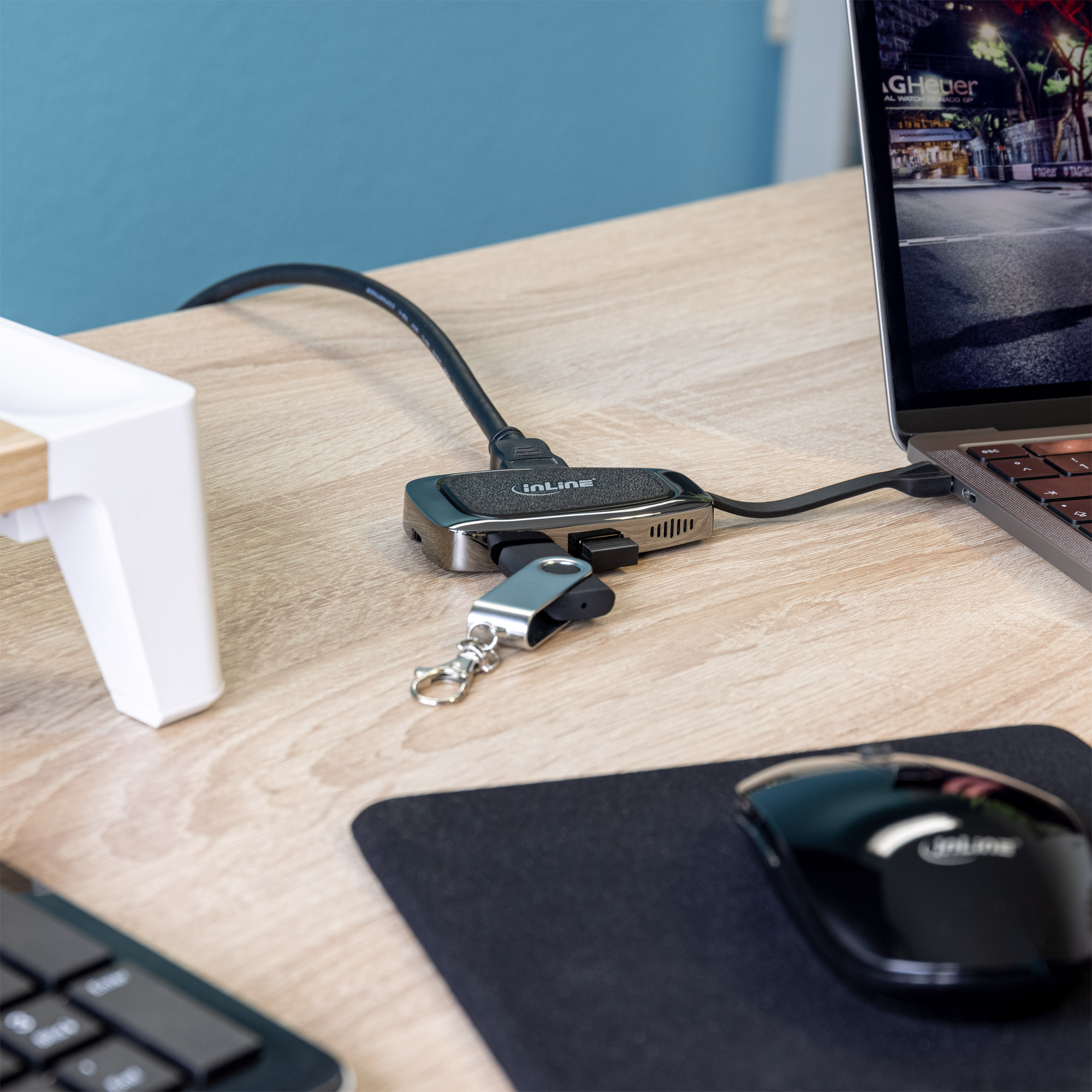 Inline® Multifunktions-Hub USB 3.2 Gen.2 USB-C (2xUSB-A + 1xHDMI + 1xUSB-C)