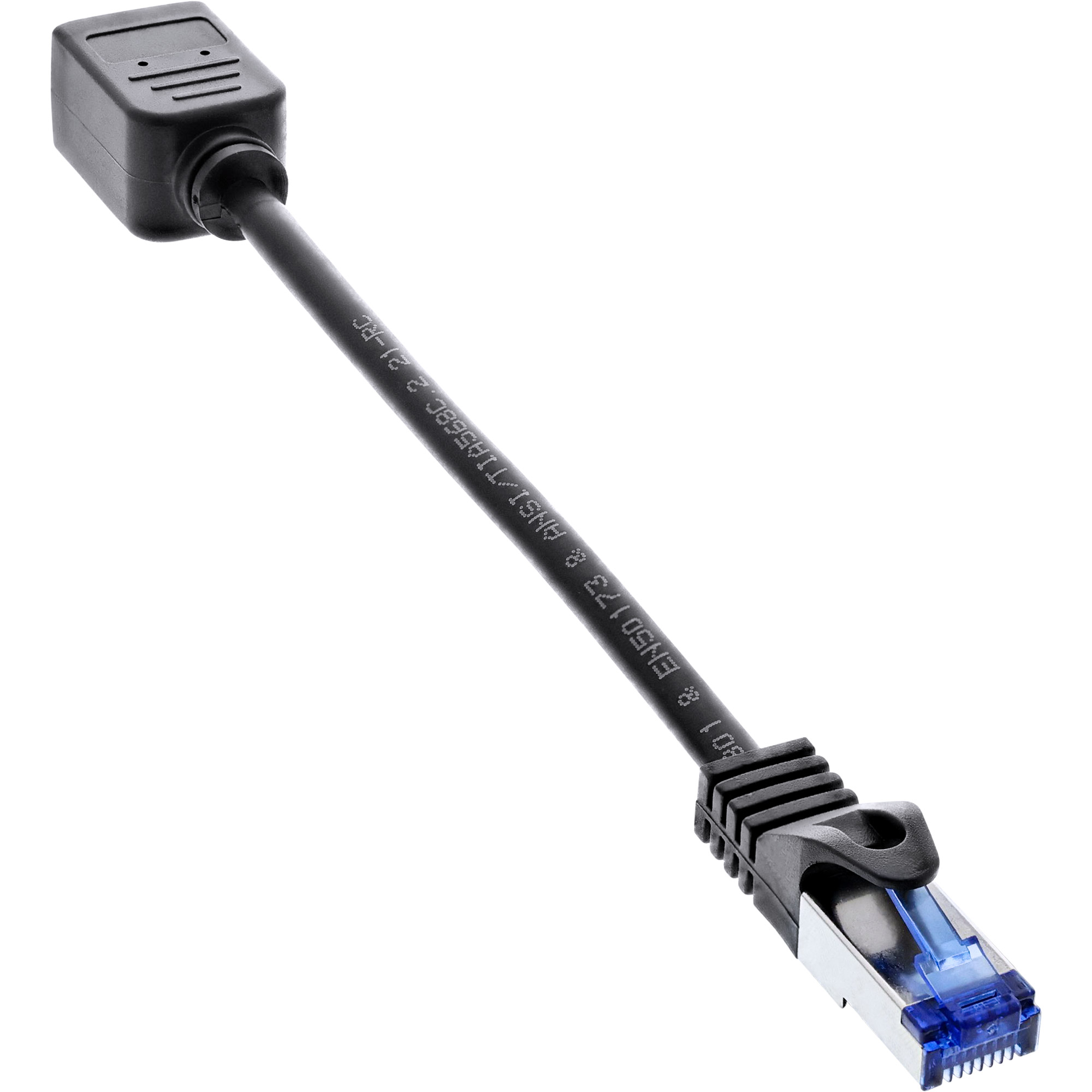 0.2m - Inline® Patchkabel VerLängerung, RJ45 Protektor, S/FTP (PiMf), Cat.6A