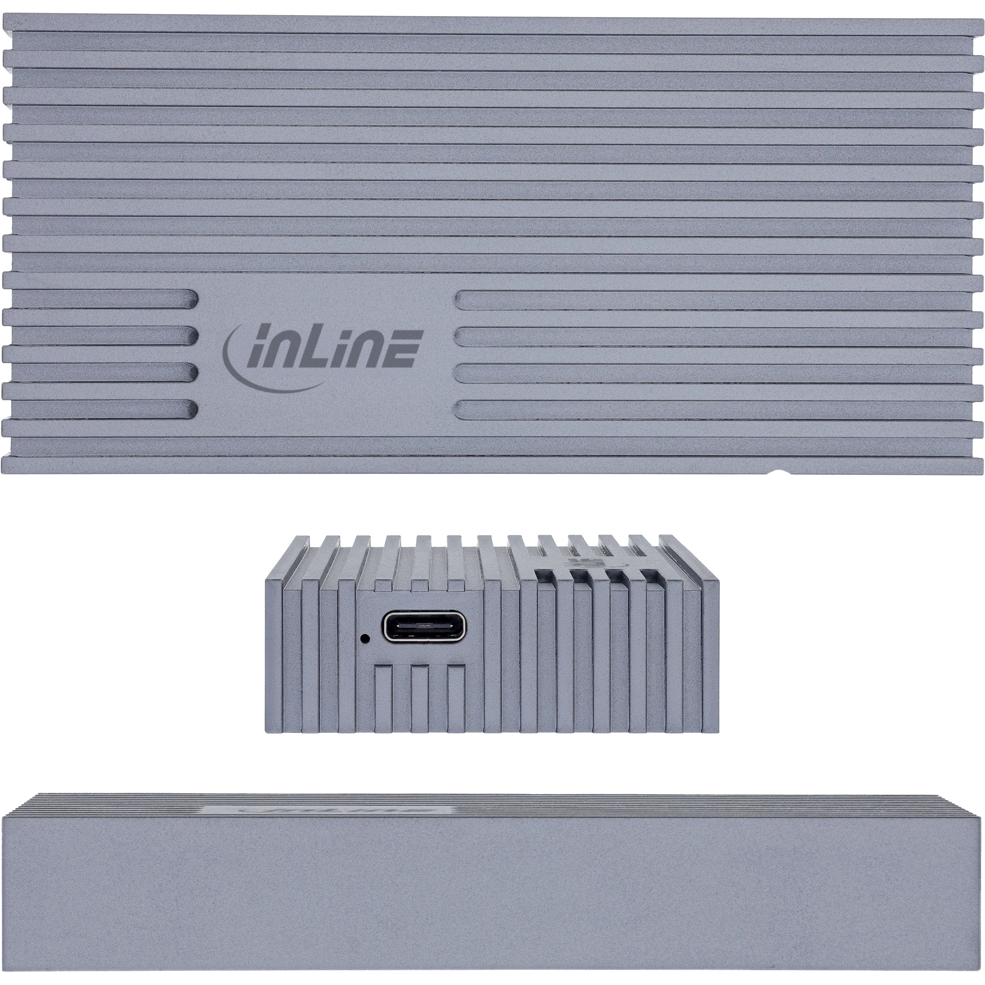 InLine® USB4-Gehäuse, USB-C zu M.2 NVMe SSD, 40Gb/s, Aluminium