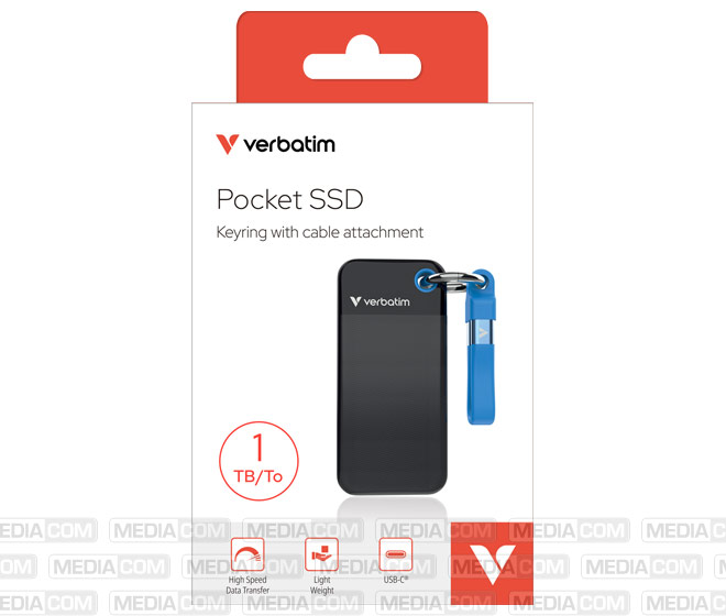 SSD 1TB, USB 3.2, Typ-C, Pocket, schwarz-blau