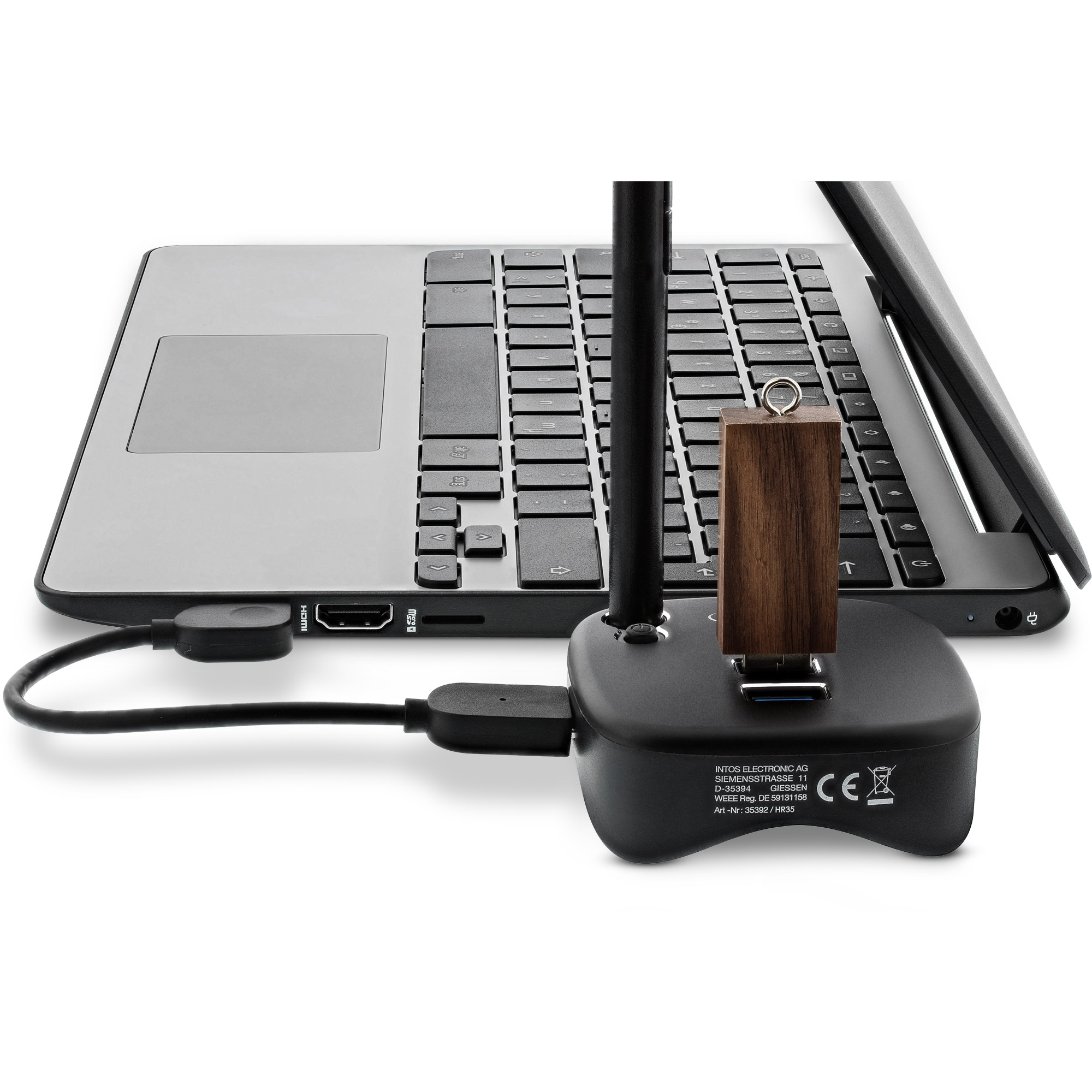 Inline® USB 3.0 Multiadapter, 2xUSB-A, RJ45, SD/MicroSD Cardreader, schwarz