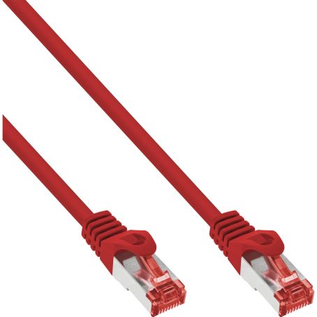 0.3m - Inline® Patchkabel - S/FTP (PiMf) - Cat.6 - 250MHz PVC CCA - Rot