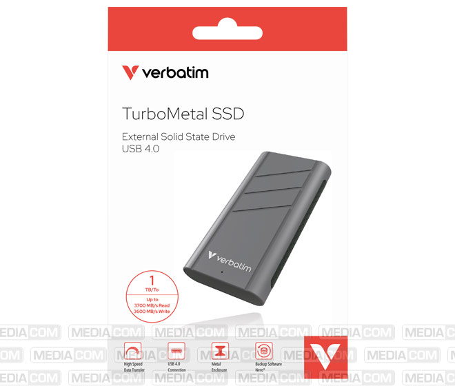 SSD 1TB, USB 4.0, Typ-C, TurboMetal, Metall