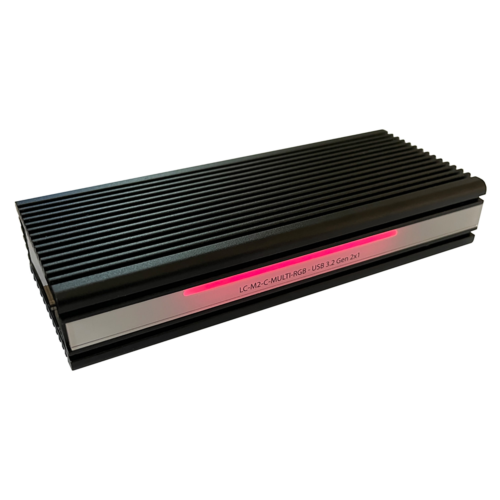 LC-Power LC-M2-C-MULTI-RGB M.2-SSD-gehäuse (NVMe & SATA), USB 3.2 Gen.2x1, RGB