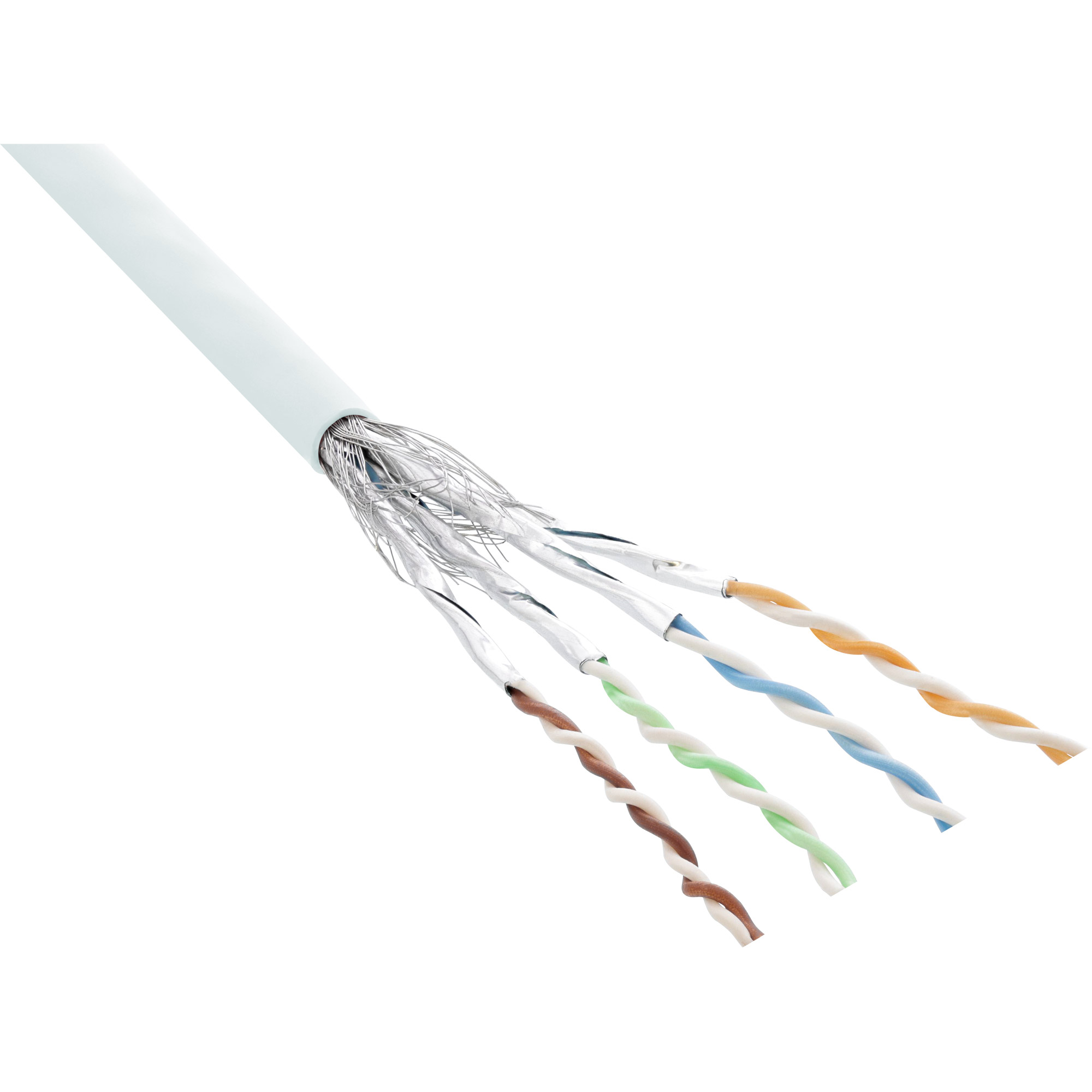 100m - Inline® Patchkabel Cat.6 S/FTP (PiMf), weiß, AWG27, PVC, CU