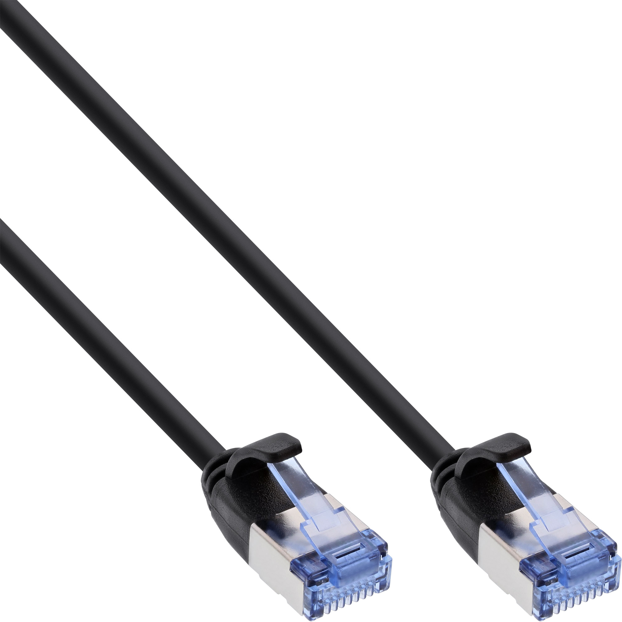 1m - 180er B-Pack InLine® Patchkabel slim, U/FTP PiMf, Cat.6A, schwarz