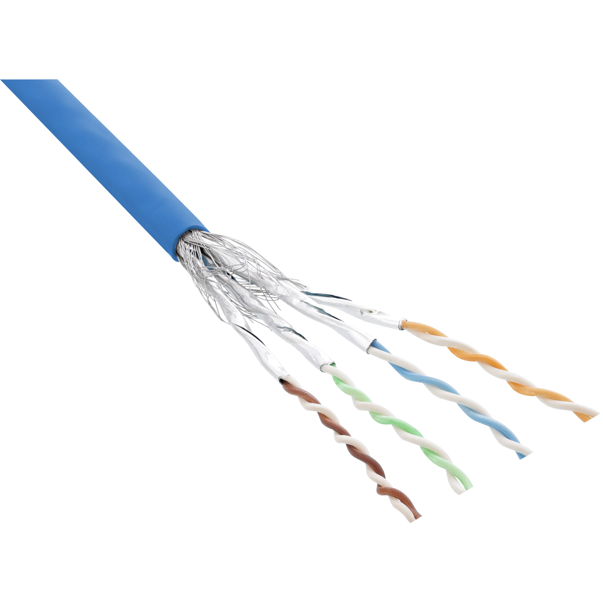 100m - Inline® Patchkabel Cat.6 S/FTP (PiMf), blau, AWG27, PVC, CU