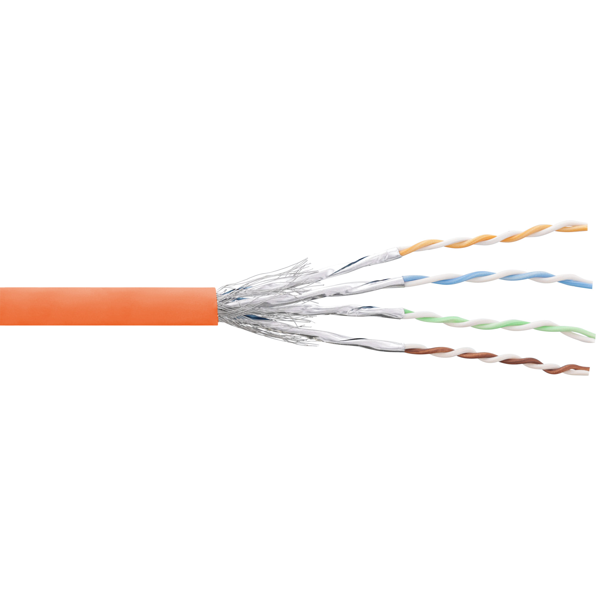 100m - Inline® Patchkabel Cat.6 S/FTP (PiMf), orange, AWG27, PVC, CU