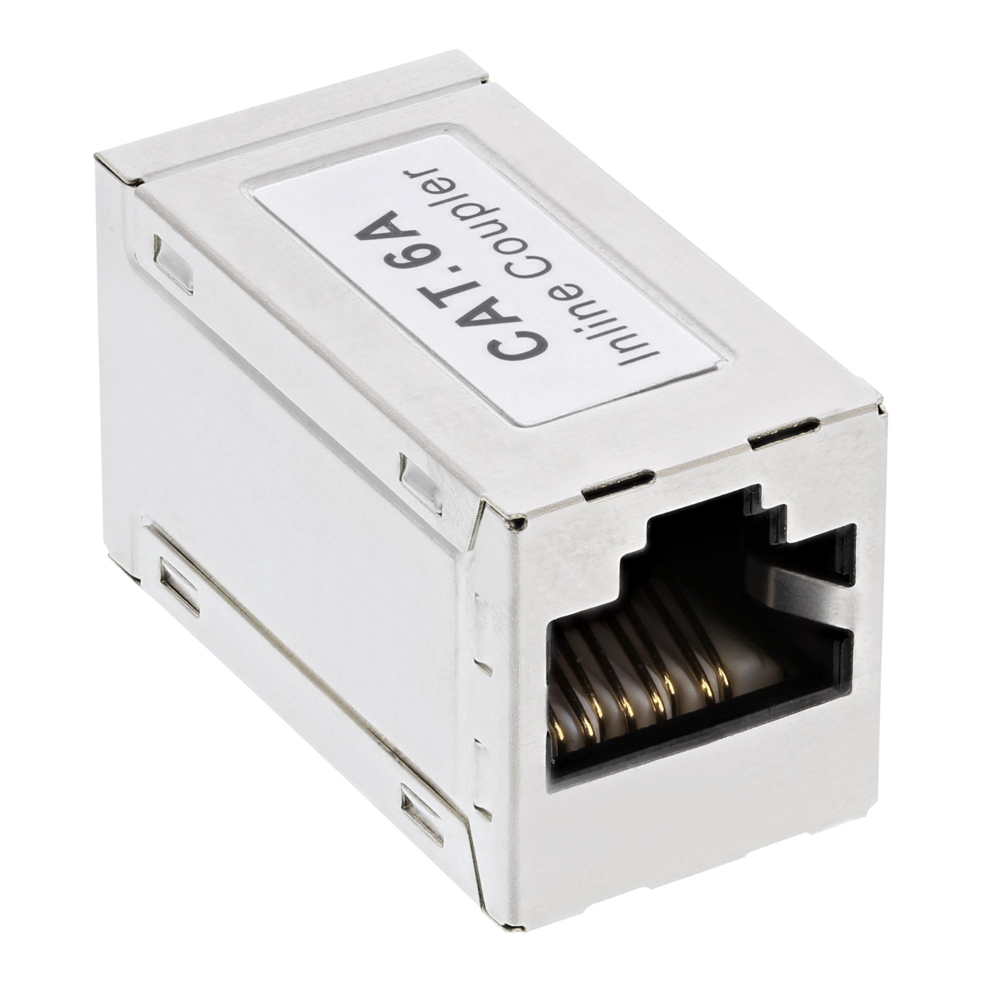 Inline® Patchkabelkupplung Metall Cat.6A, 2x RJ45 Buchse, geschirmt