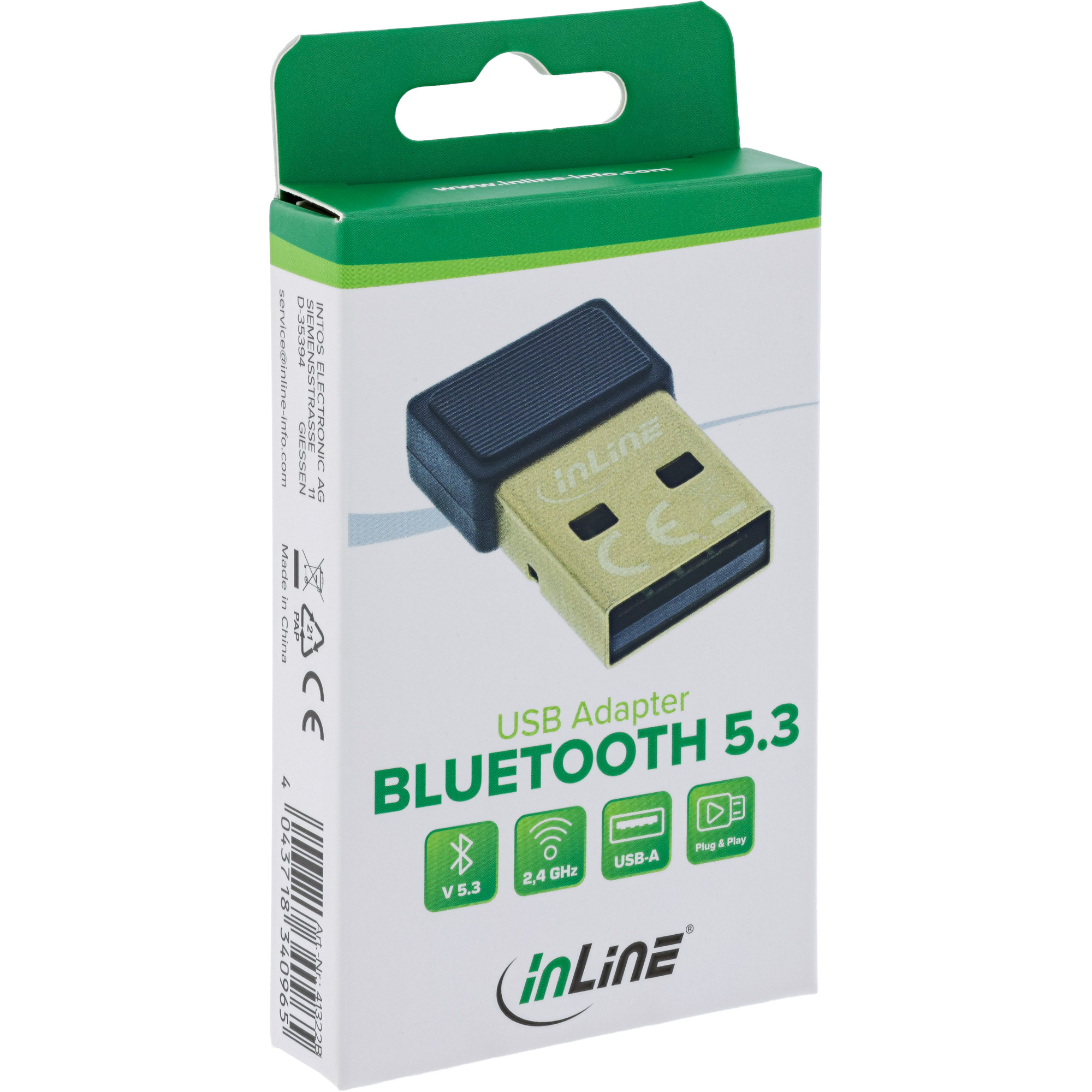 Inline® Bluetooth 5.3 USB Adapter