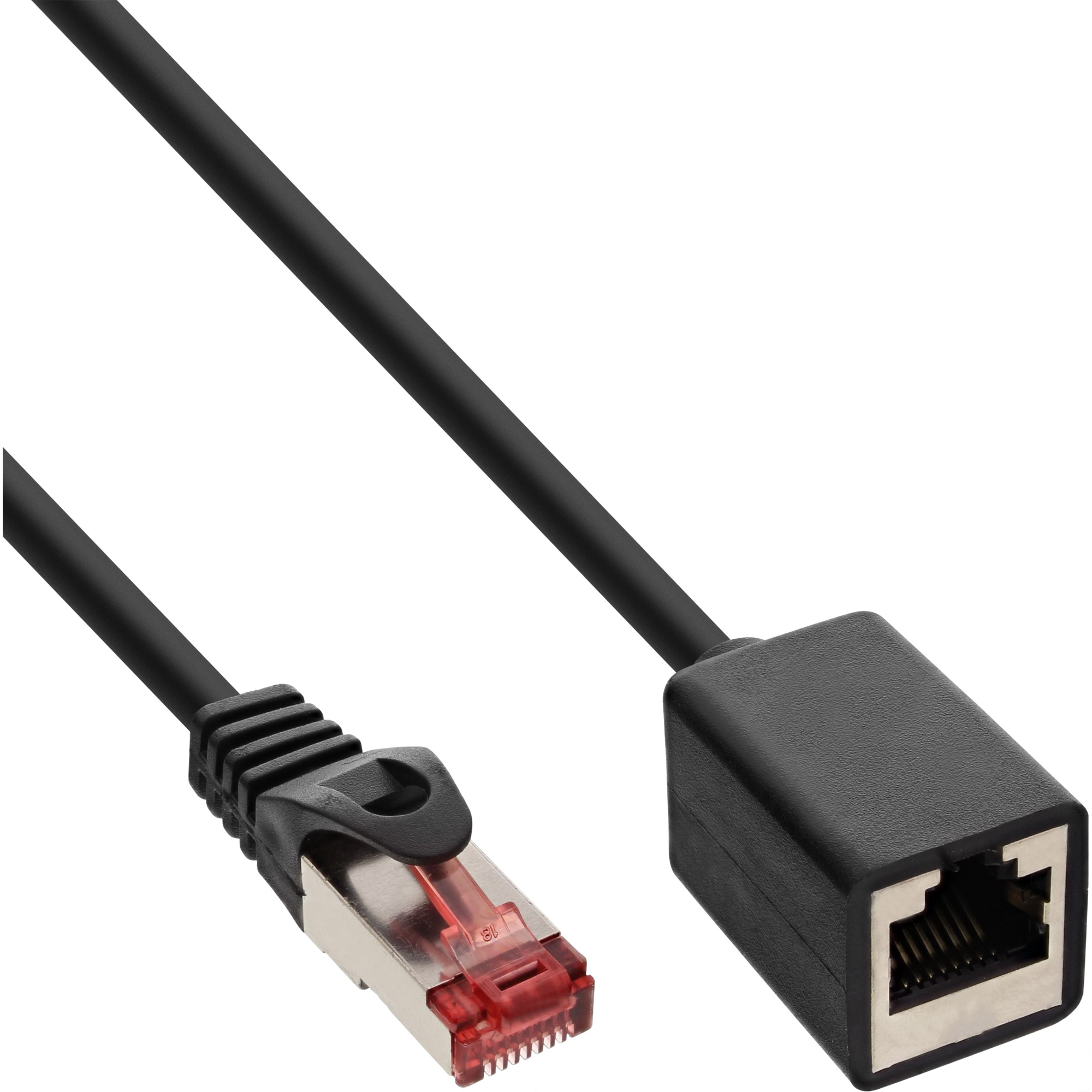 1m - 50er Bulk-Pack Inline® Patchkabel-Verl. S/FTP Cat.6, halogenfrei schwarz