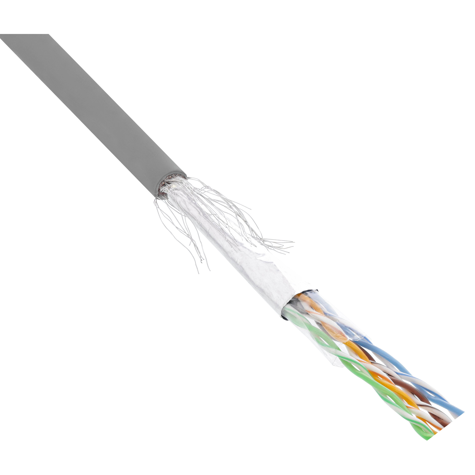 100m - Inline® Patchkabel Cat.5e, grau, SF/UTP, AWG26, CCA, PVC